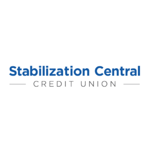 Logo for Stabilization Central Credit Union. The name is written in blue and gray text, with two horizontal lines on either side of Credit Union below Stabilization Central on a white background.