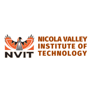 Logo of Nicola Valley Institute of Technology featuring an illustrated orange, black, and white bird with spread wings next to the text NICOLA VALLEY INSTITUTE OF TECHNOLOGY and the acronym NVIT below the bird.